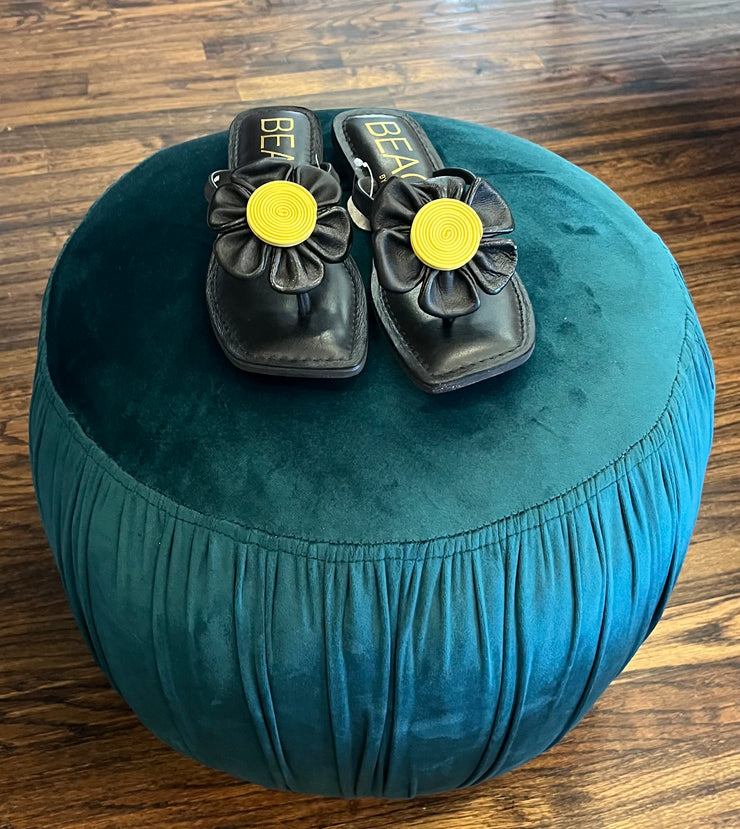 Black Bouquet Sandals