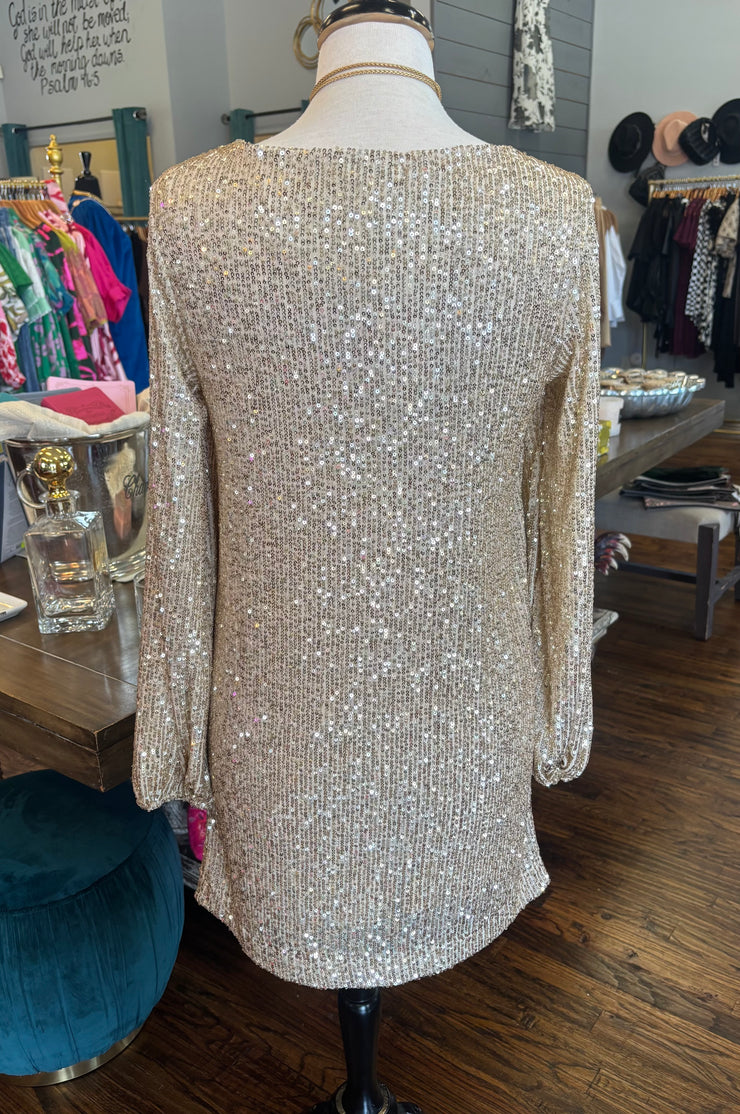 Champagne Sequin Dress