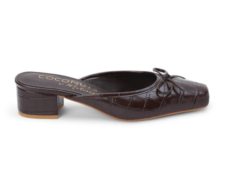 Geneva Coffee Croc Mules