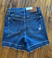 High Rise Released Hem Shorts