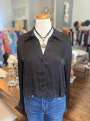 Black Satin Blouse