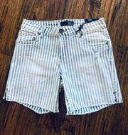 Light Striped Denim Shorts