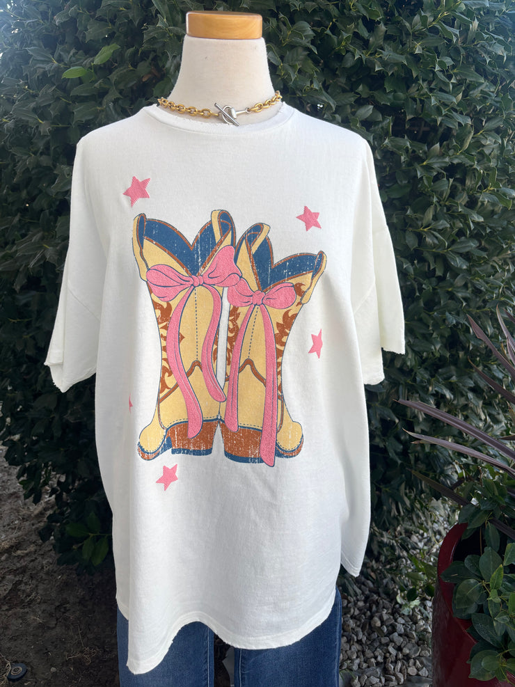Cowgirl Boots & Bow Tee