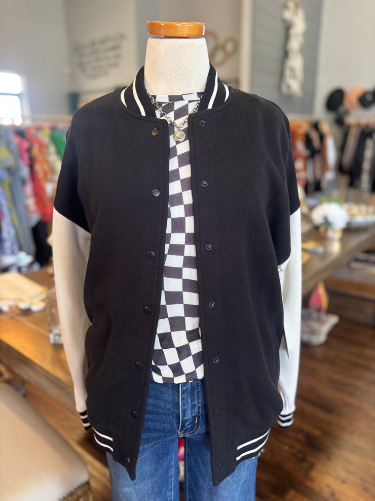 Black and White Varsity Jacket