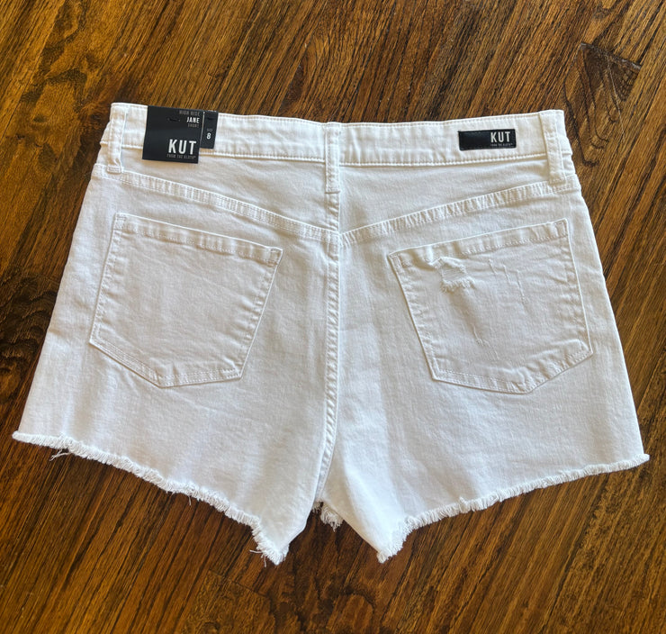 White Fray Hem Shorts