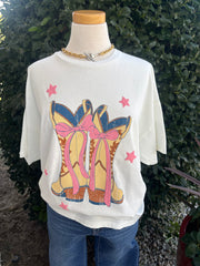 Cowgirl Boots & Bow Tee