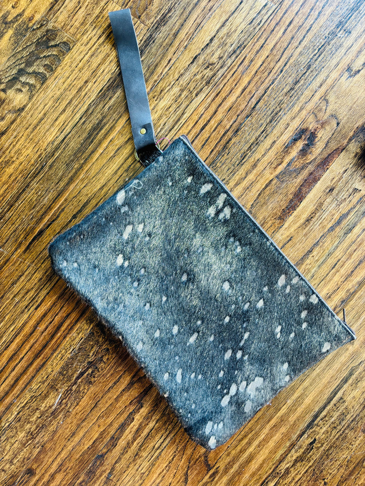 Metallic Cowhide Pouch