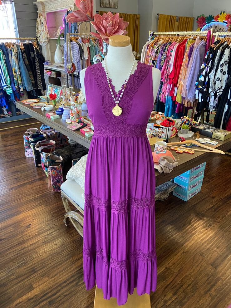 Orchid Lace Trim Maxi