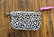 Pink Metallic Cowhide Coin Purse