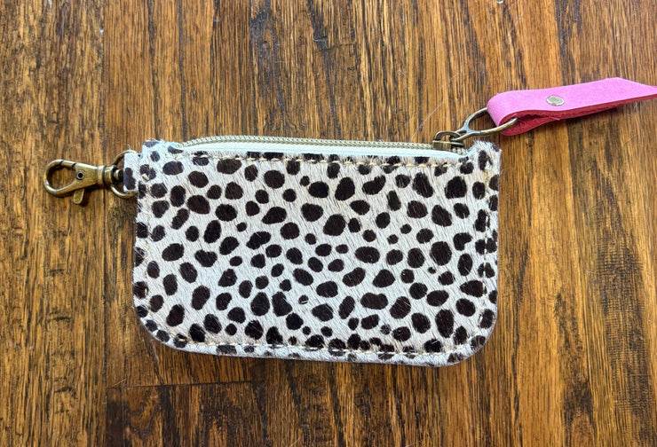 Pink Metallic Cowhide Coin Purse