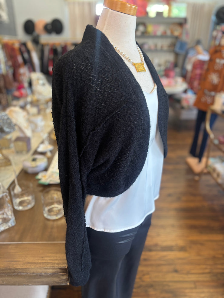 Black Chenille Cardigan