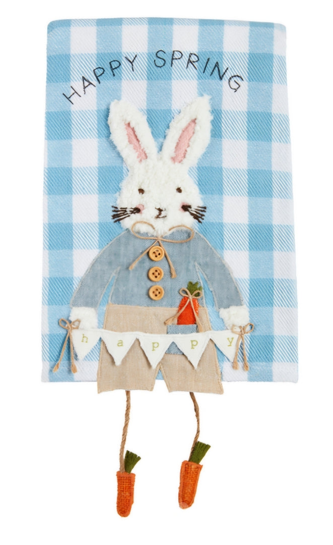 Happy Spring Bunny Dangle Towel