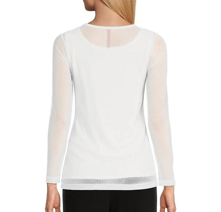 White Mesh Top