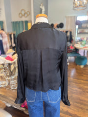 Black Satin Blouse
