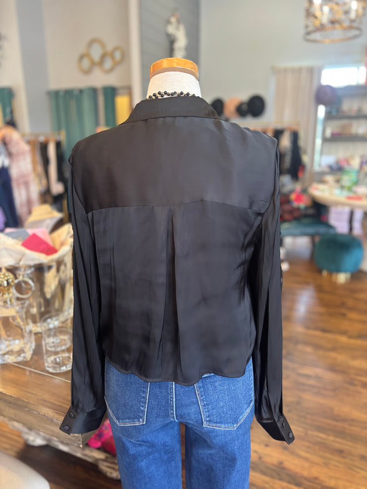 Black Satin Blouse