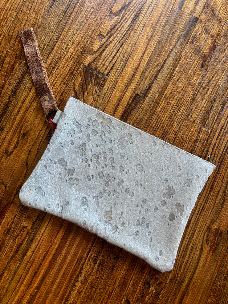 Metallic Cowhide Pouch