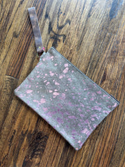 Metallic Cowhide Pouch