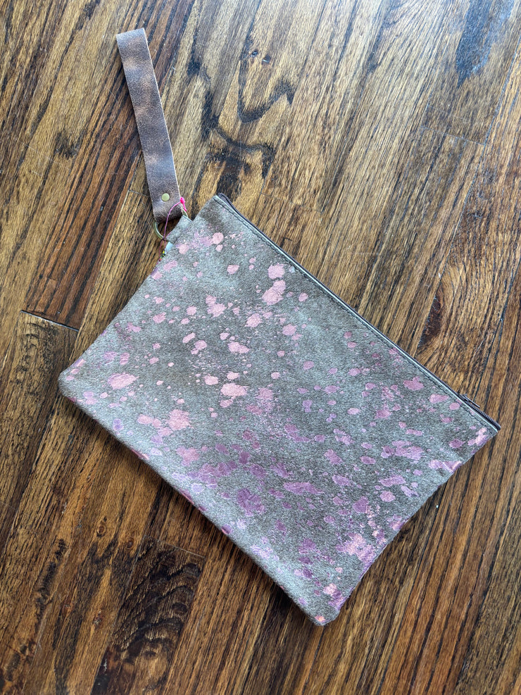 Metallic Cowhide Pouch