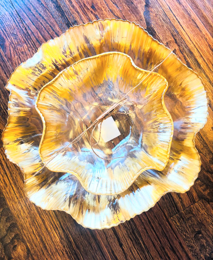 Gold Ruffle Bowls