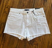 White Fray Hem Shorts