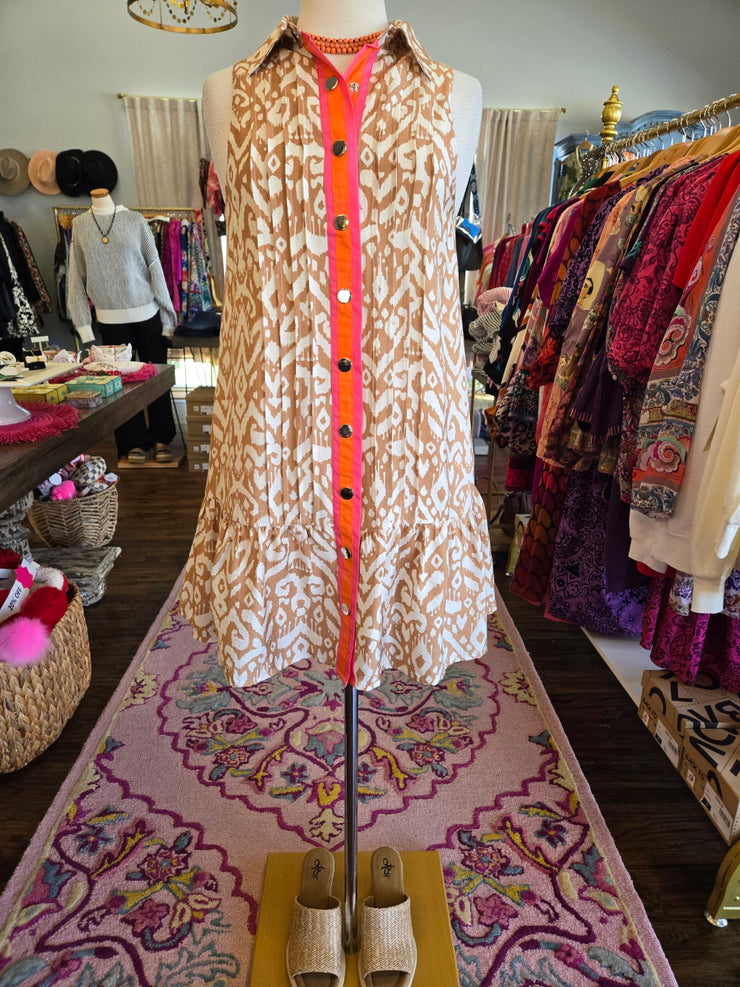 Bright Stripe Beige Dress