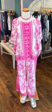 Pink Floral Flow Top