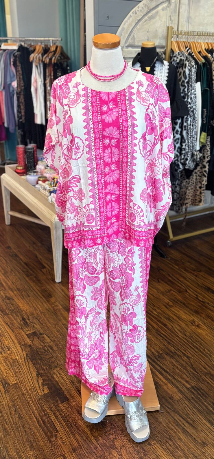 Pink Floral Flow Top