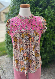 Boho Embroidered Floral Top