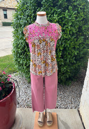 Boho Embroidered Floral Top