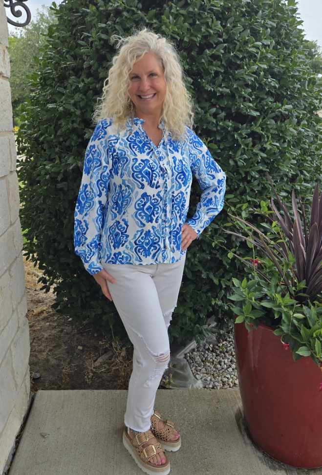 Blue Capri Top