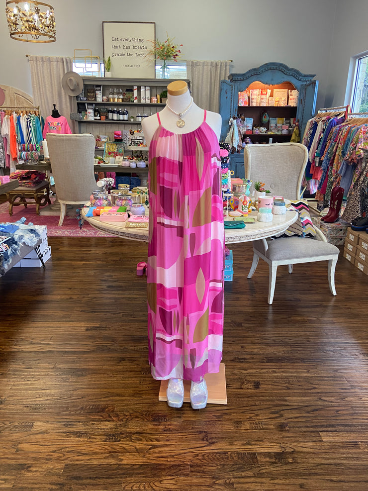 Berry Geometric Silk Maxi