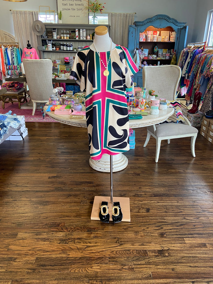 Retro Colorblock Shift Dress