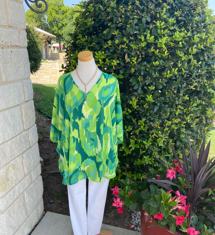 Green Goddess V Blouse
