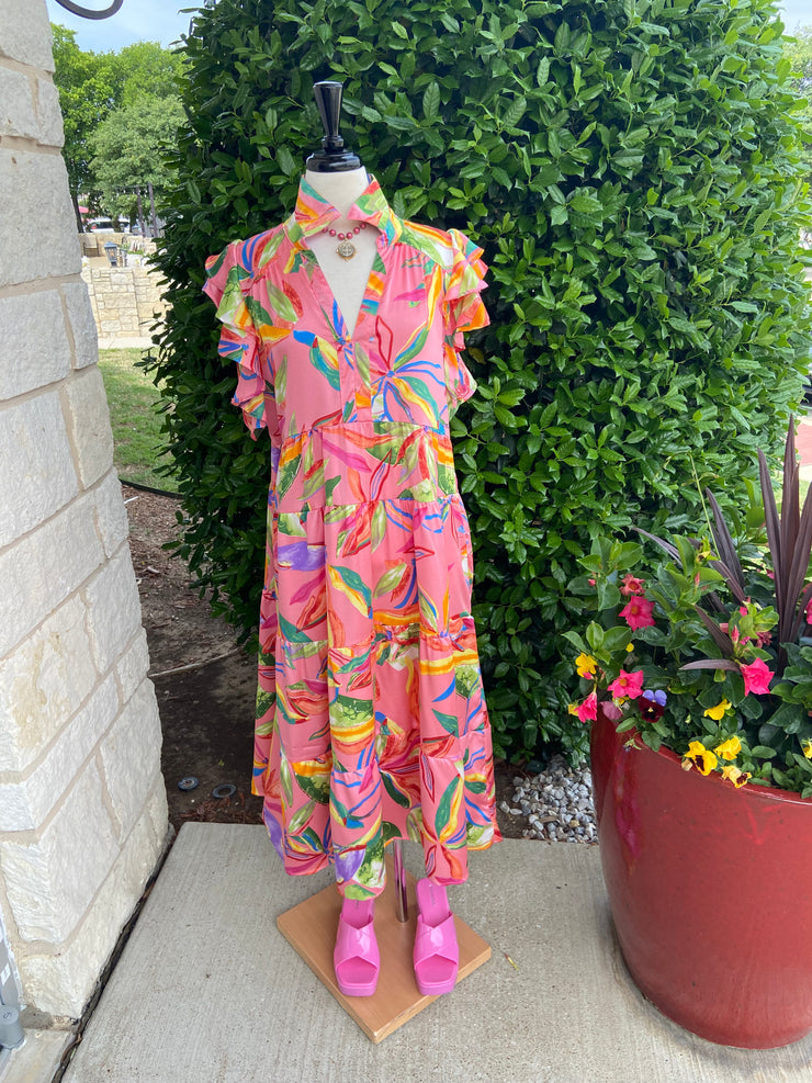 Pink Multi Floral Maxi