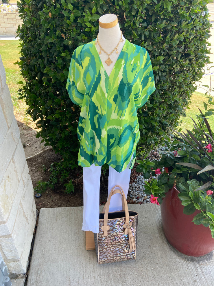 Green Goddess V Blouse