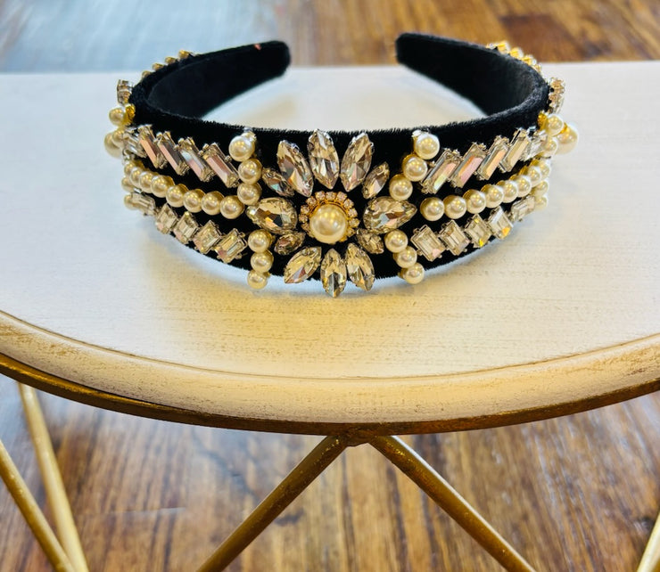 Black Embellished Sparkle Headband