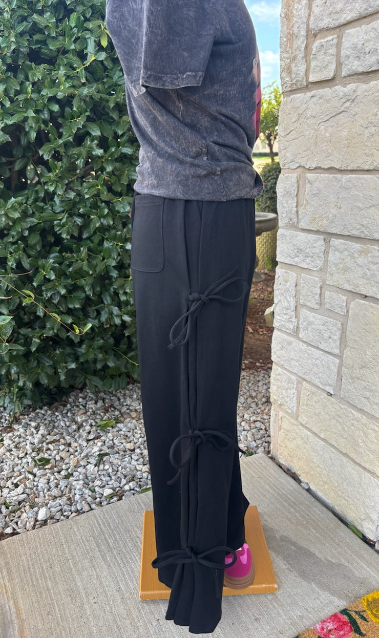 Black Sweatpants with Ties