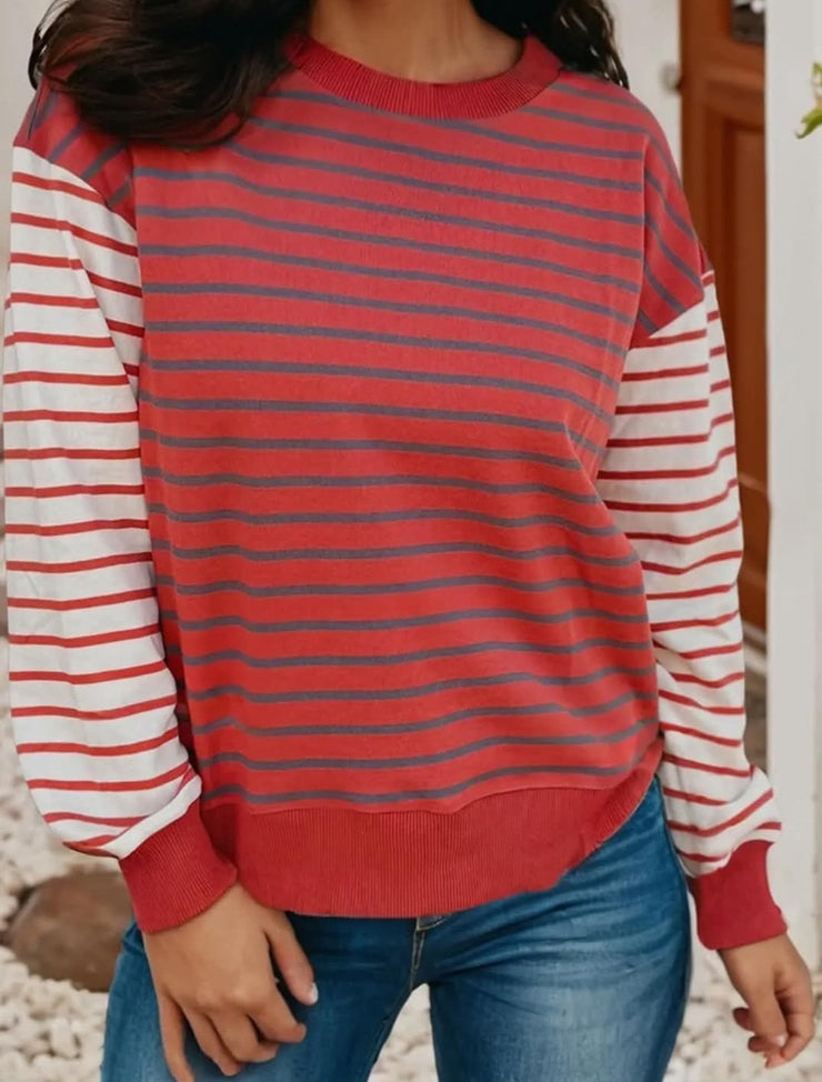 Red Striped Pullover