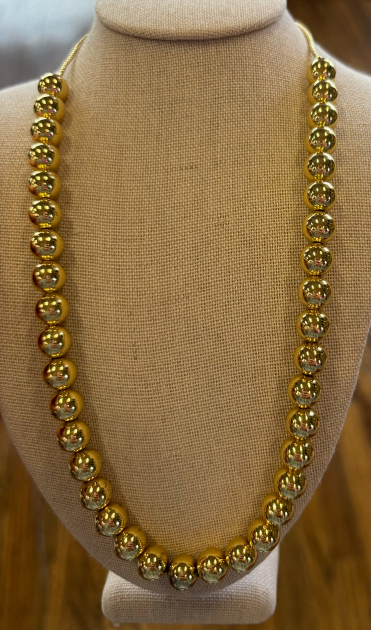 Gold Adjustable Beaded Necklace