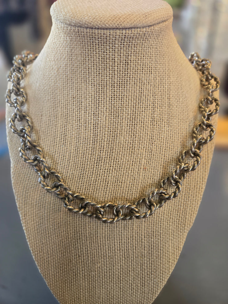Silver Rope Link Necklace