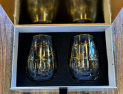 Gold Snowflakes Stemless Glassware Gift Set