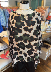 Cheetah Print Silk Top