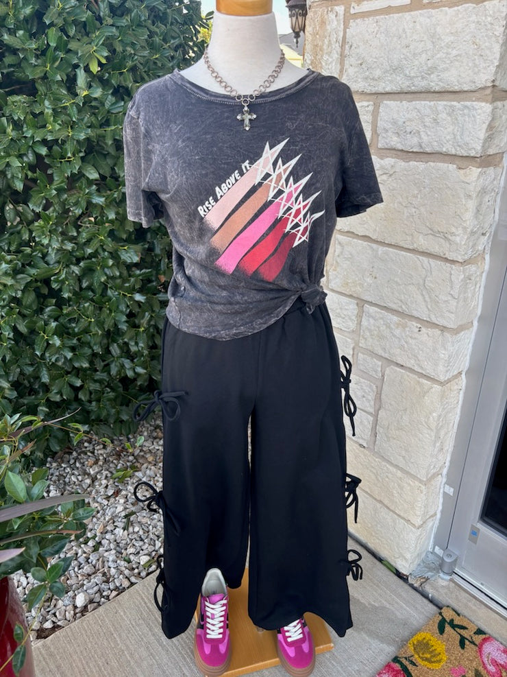 Black Sweatpants with Ties