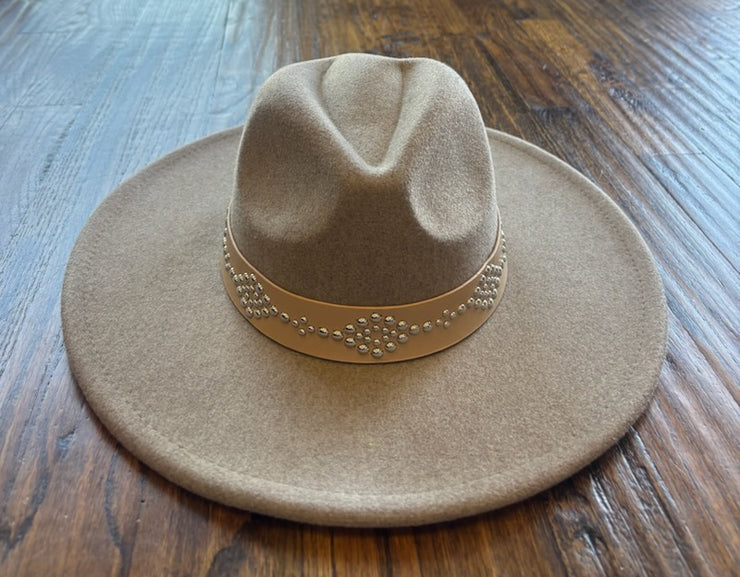 Neutral Grey Studded Hat