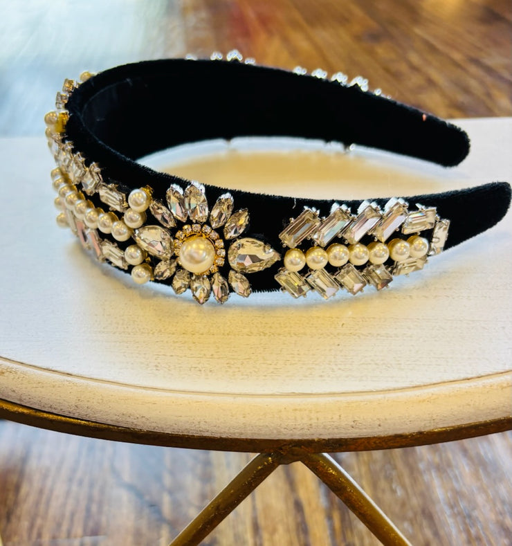 Black Embellished Sparkle Headband