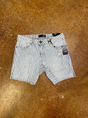 Light Striped Denim Shorts