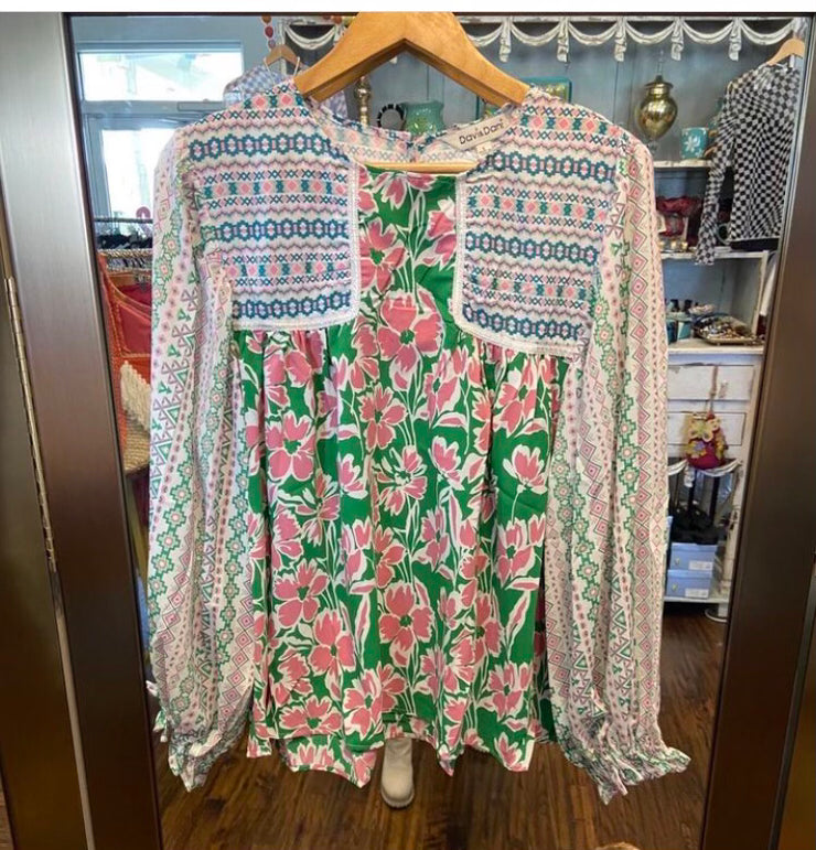Kelly Geo Floral Flowy Top