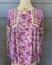 Lavender Floral Boho Top
