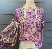 Lavender Floral Boho Top