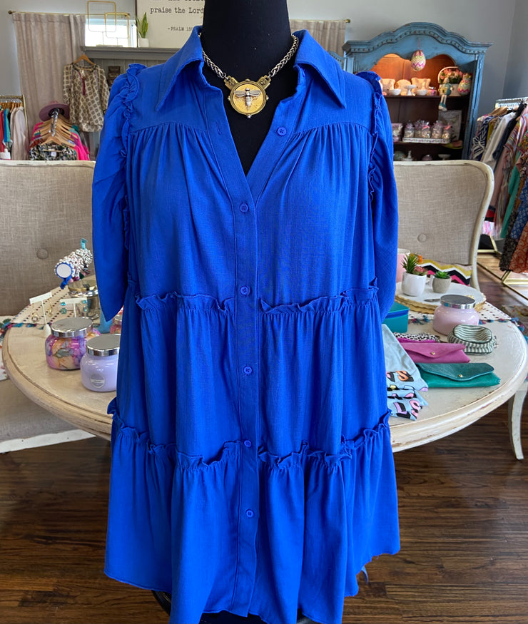 Blue Collar Tiered Dress